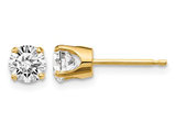 0.95 Carat (ctw I2, K-L) Diamond Solitaire Stud Earrings in 14K Yellow Gold